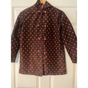 Gymboree Girls L 10-12 brown and pink polka dot jacket